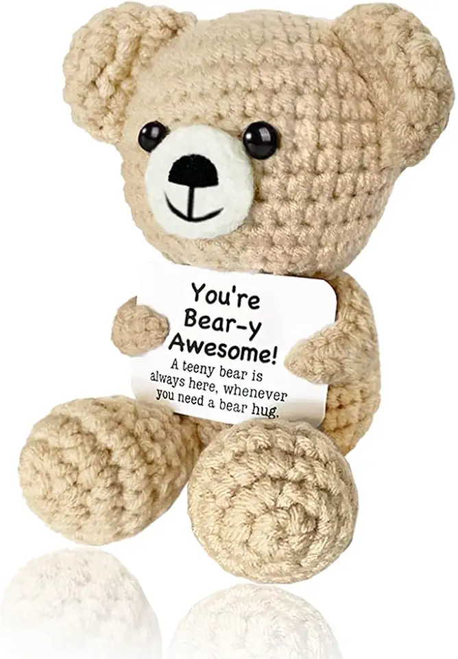 Otter Decor Funny Positive Sea Otter, Mini Crochet Otter Doll Emotional Knitted Animal Toy With Support Card Cute Cheer Up Gift For Friends Coworkers Birthday Encouragement Party Decoration Positive Otter