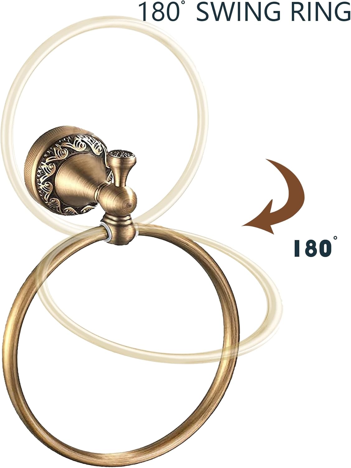 Antique Brass Toilet Paper Holder, Antique Hand Towel Ring Retro Hand Towel Holder Tissue Roll Paper Hanger Bathroom Accessories Wall Mounted Vintage 2 Pieces