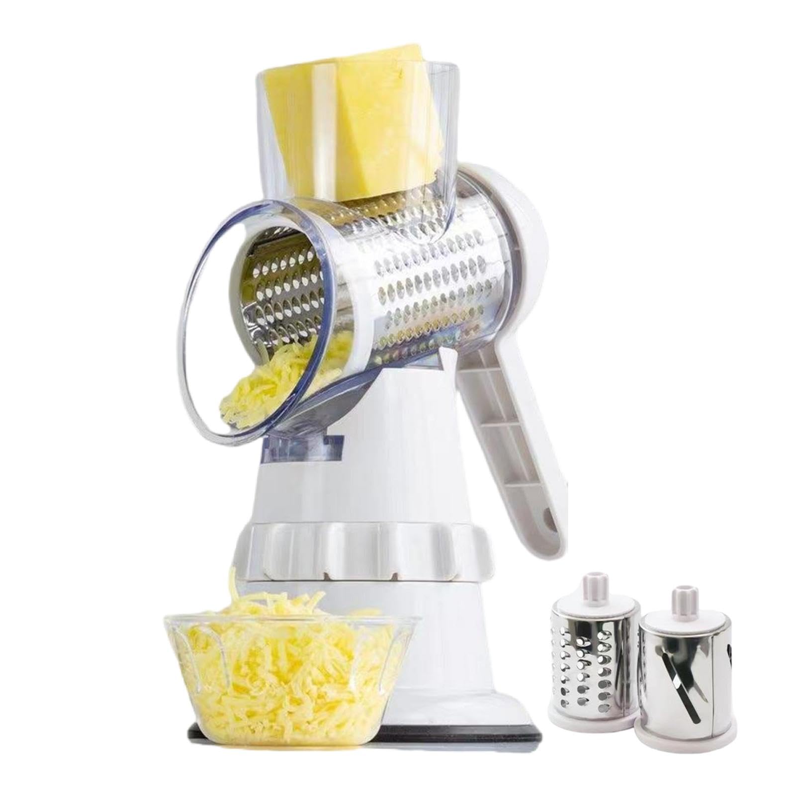 Procesador de alimentos con manivela, rallador de queso giratorio | Trituradora de verduras de cocina con manivela - Suministros de cocina Rallador de alimentos para peras, tomates, patatas,
