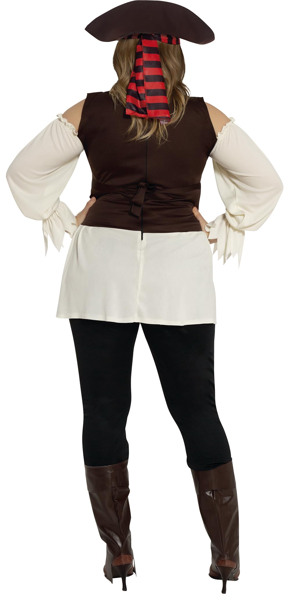 FIESTAS GUIRCA | Costume Pirata Sette Mari - Camicia, Gilet, Cappello, Cintura, Copristivali e Pantaloni per Adulti e Teen