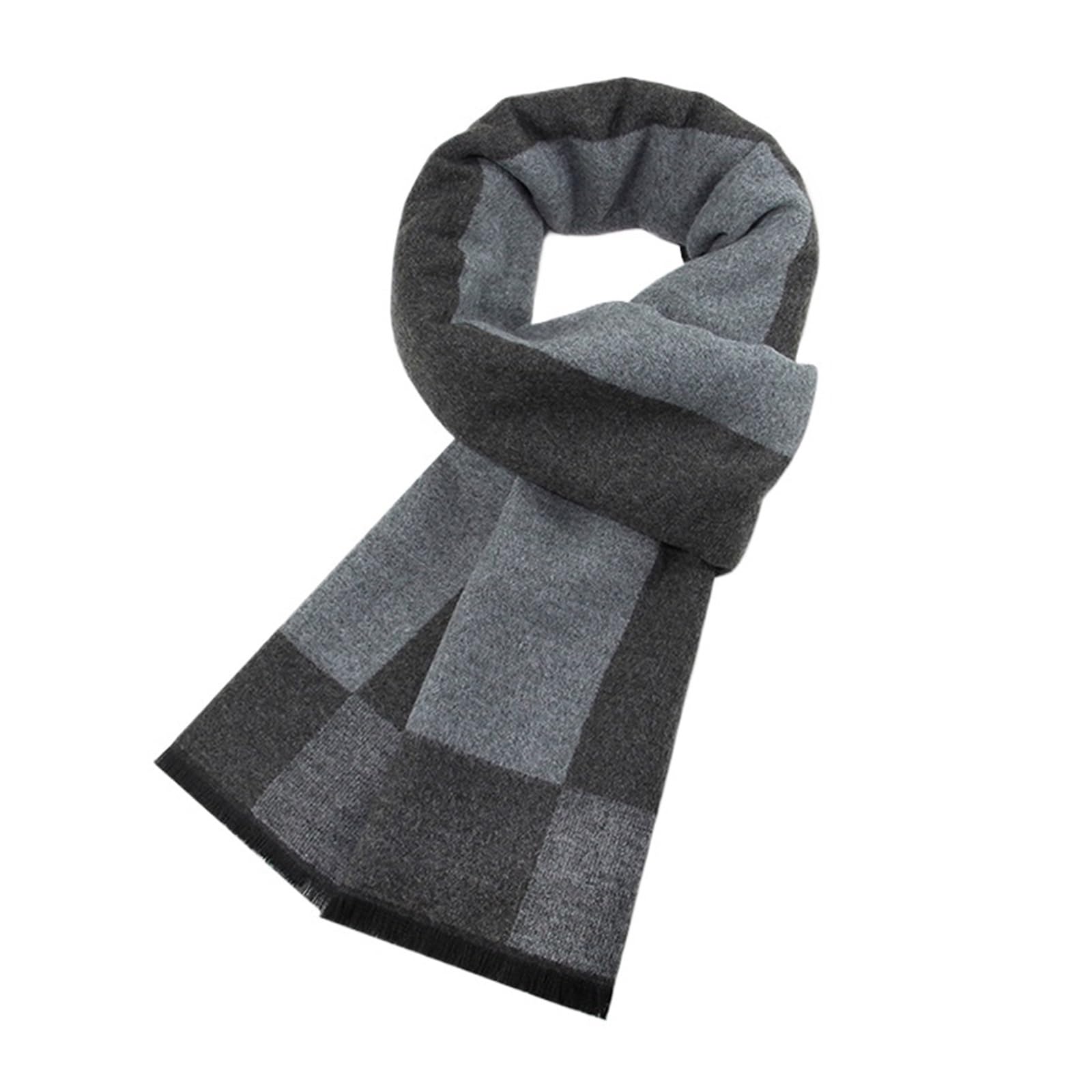 Luksusowy szalik męski zimowy ciepły szalik wełniany dla mężczyzn kaszmirowe szale jedwabne Casual Plaid biznes męski długi szal Pashmina tłumik