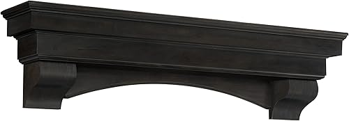 Pearl Mantels ARYB6049720 - Estante de madera de pino, artísticamente agradable y versátil, 60 pulgadas, tostado oscuro envejecido