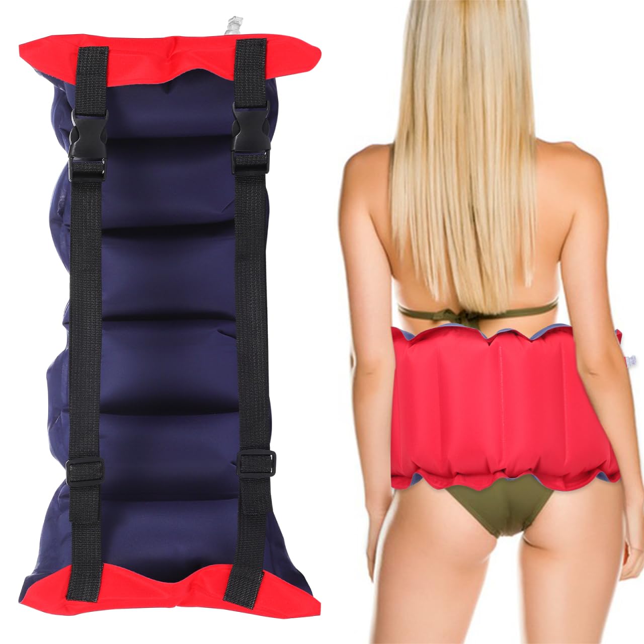ibasenice Inflatable Swim Training Aid Belt Adjustable Waist Float for Beginners Portable Lightweight Swimming Belt with Dual Quick Release Buckles for Travel and Stability Adults Kids 76cm