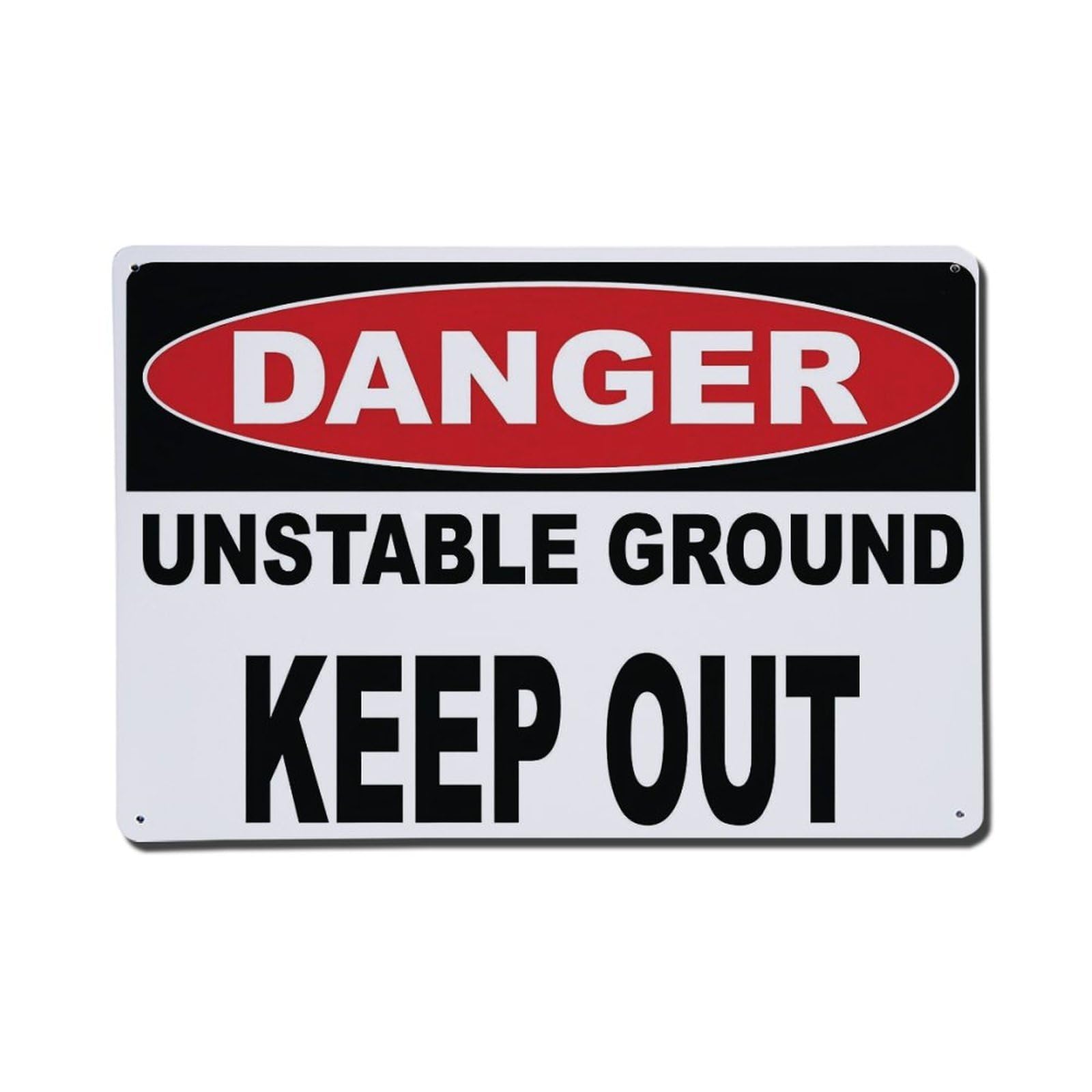 Ldfuieksufg Style Danger Unstable Ground Keep Out Warning Sign Vintage Aluminium Metal Sign, Retro Wall Decor For Home, Bar, Garage & Farmhouse 20X30cm
