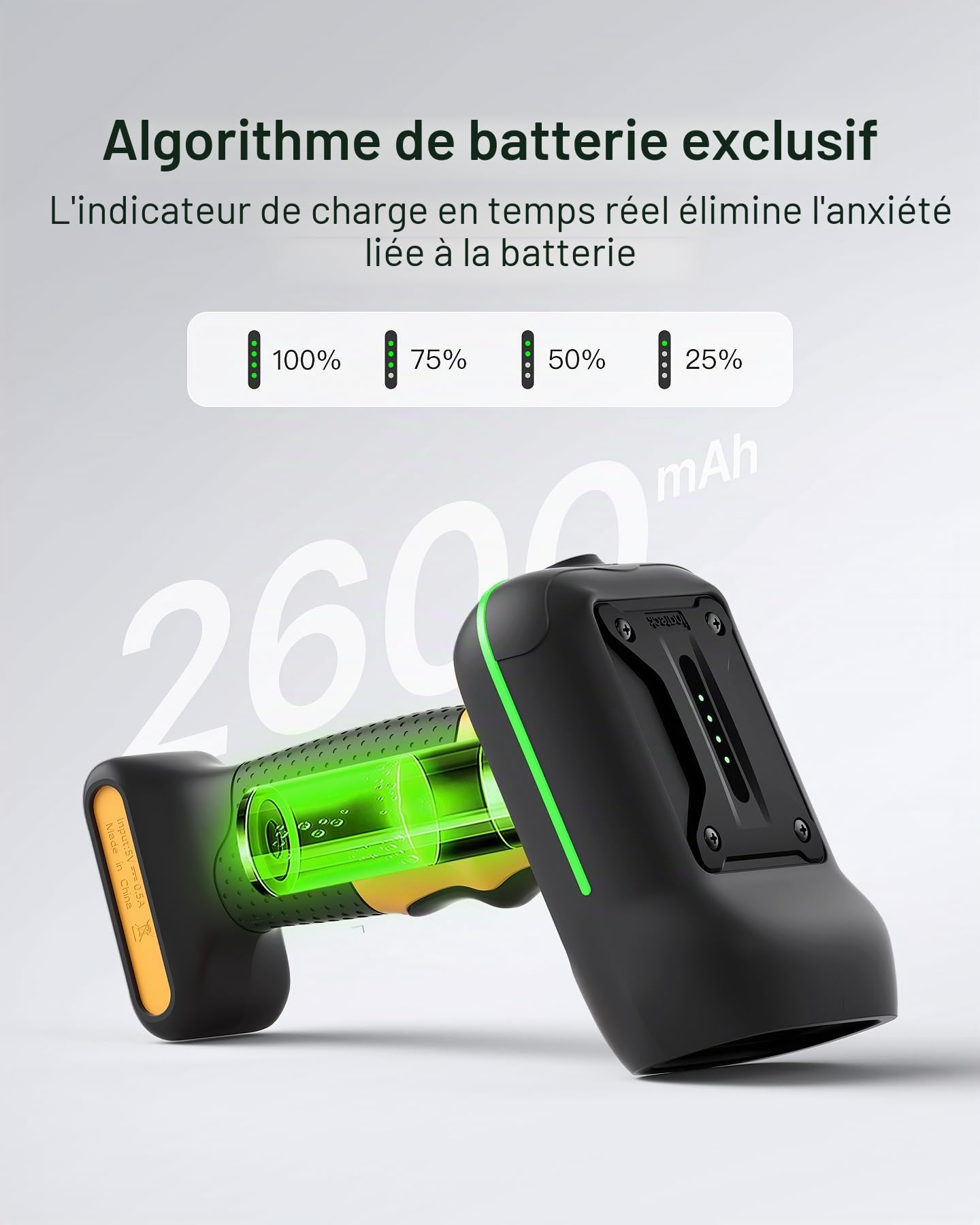 Inateck Scanner de Codes-Barres Industriel Bluetooth, Scanner de Codes 1D 2D QR sans Fil avec IP67 Étanche et Antipoussière, Handscanner avec Application et SDK, BCST-75