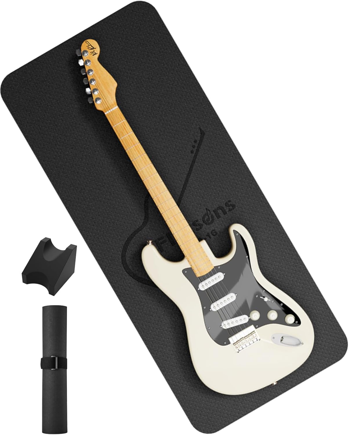 flatsons FA-16 Guitar Neck Rest and Guitar Mat, Guitar Cleaning Kit Tool with Dual Heights Support, TPE Material Workbench Mat, Repair and Maintenance Work Mat for Guitar Bass Banjo Mandolin Ukulele