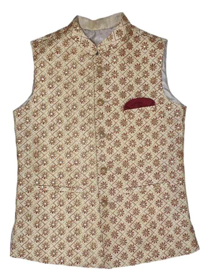 Men's Embroidered Nehru Jacket, Versatile Style for Formal and Casual Events-picture-44