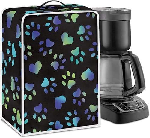 Kathyboom Fundas extraíbles para máquina de café Blue Dog Paw para batidora de pie, aplicables para máquina de jugo y mezcladora, mantiene la