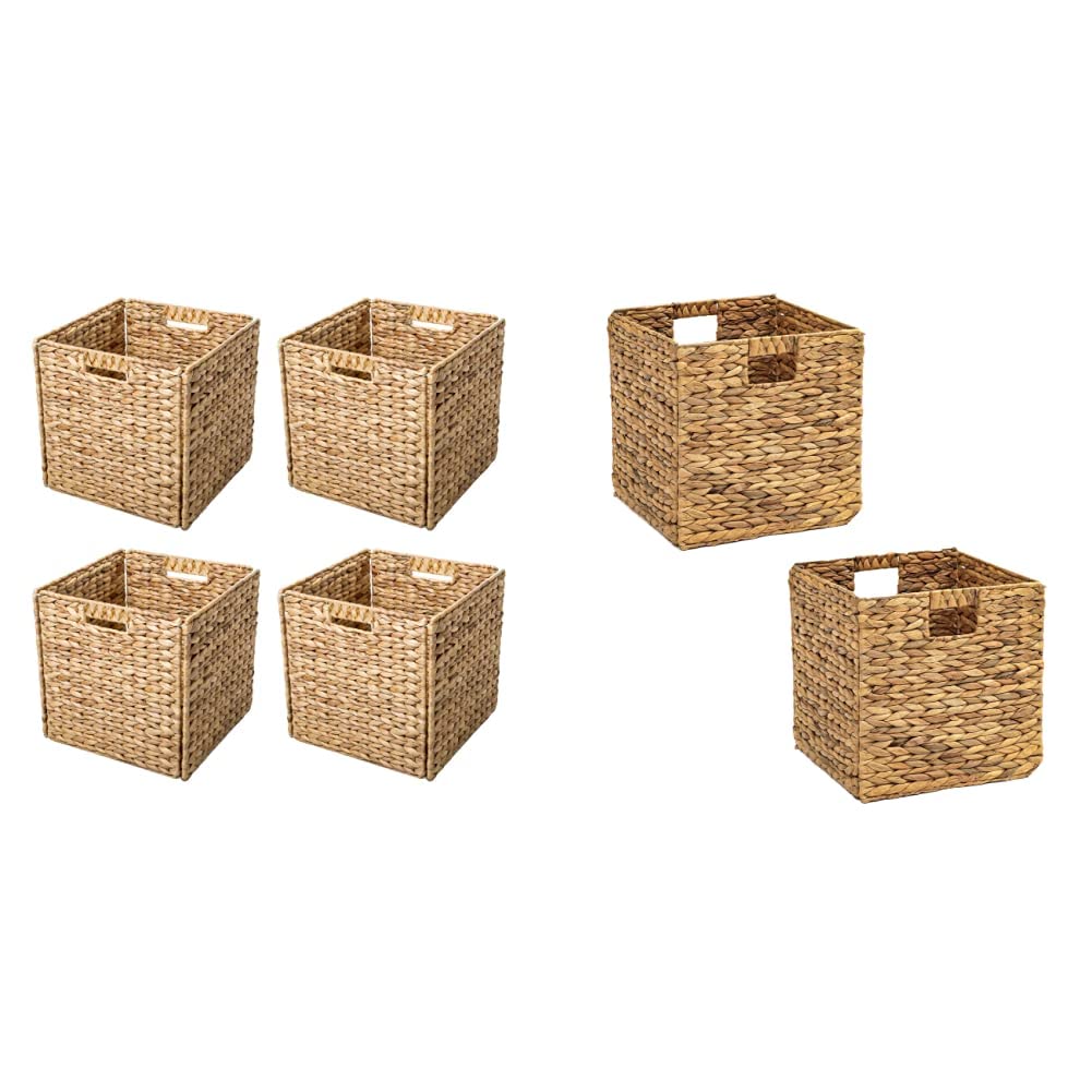 Photo 1 of ***ONLY 2 BASKET**** Trademark Innovations Foldable Hyacinth Storage Baskets with Iron Wire Frame (Set of 4) & Basket with Iron Wire Frame By Trademark Innovations (Set of 2) Baskets + Basket