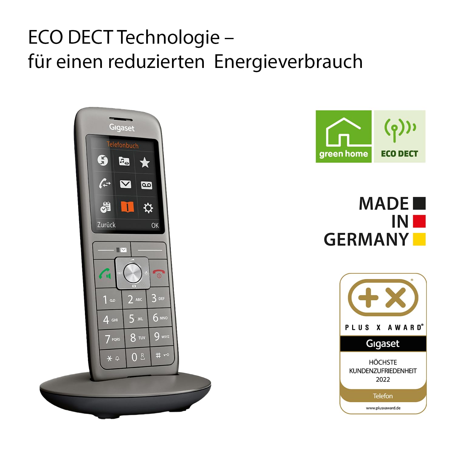 Gigaset CL660 - Schnurloses DECT-Telefon ohne Anrufbeantworter mit großem TFT-Farbdisplay - moderne Benutzeroberfläche, schlankes Design Telefon, anthrazit-metallic [Deutsche Version]