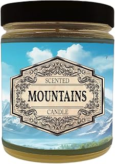 Mountains | Pen and Paper Scented Candles | Gift Idea Mystery D20 Die Inside | Fantasy RPG | 40h Burn Time | Handmade in US | Fantasy-Scents, Orange