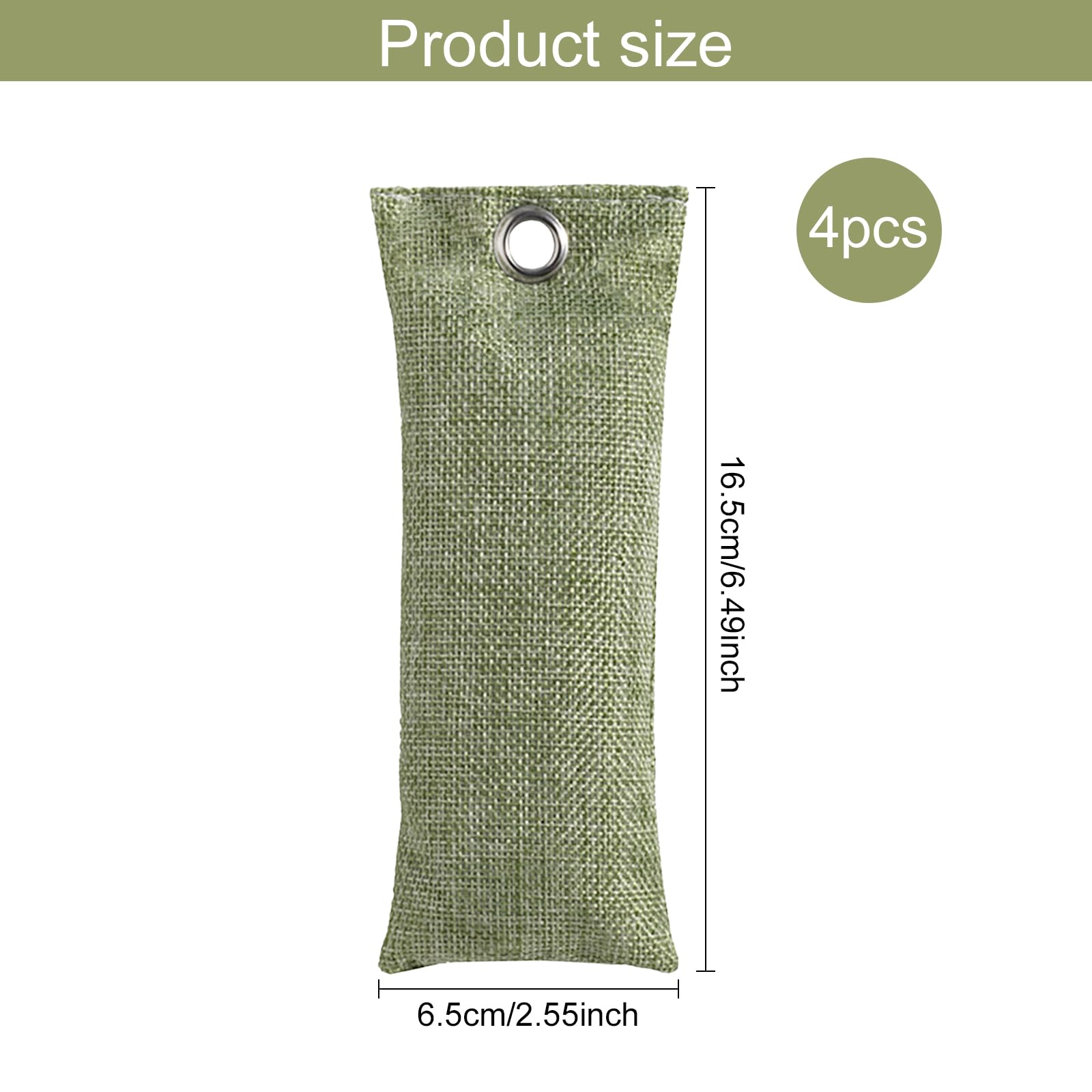 4 Pcs Neutralizador De Olores Para Zapatos,Bolsa De Carbón Activo De Bambú, Desodorante Zapatos,Ambientador Natural Para Automóvil,Para Armarios, Zapatos, Eliminar Los Olores,4x75g (Verde)