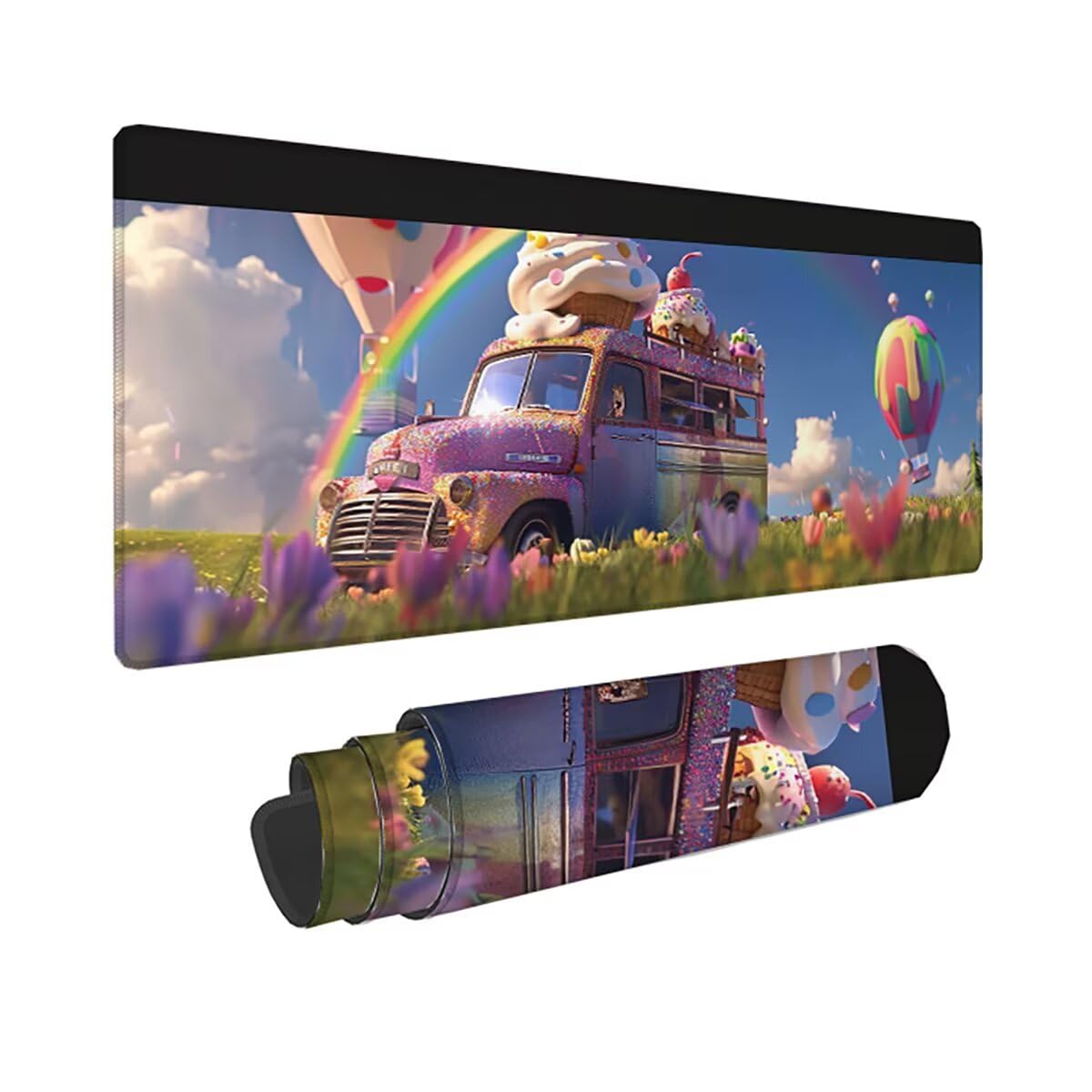 Tappetino per Mouse Gaming XXL 1200x600x3mm – Ufficio Mousepad Grande – Migliora la Velocità e la Precisione Tenuta Stabile Sottomano per Ufficio e Casa Accessori Scrivania – Gelato Camion LMDT15856