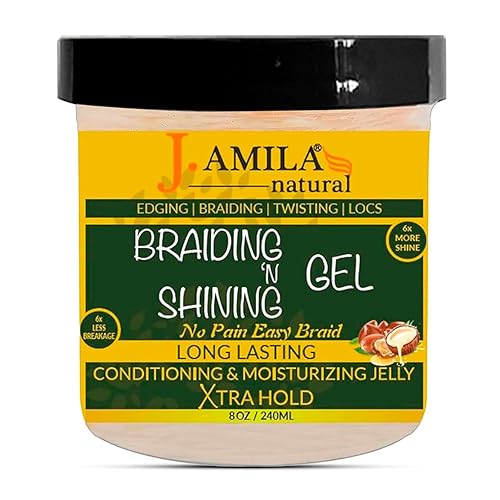 J.amila Natural Braided N Shining Gel acondicionador de larga duración e hidratante para el cabello, 8 onzas