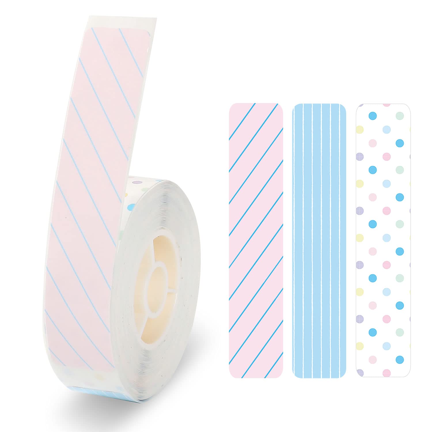 3 Rolls D110/D11/D101 White, Clear, 5 Color Bubble Label Maker Tape Name Bubble Address File Folder Waterproof Labels Sticker For Daycare, School, Travel, Baby Bottles, Clothes, Lunch Boxes And Cups