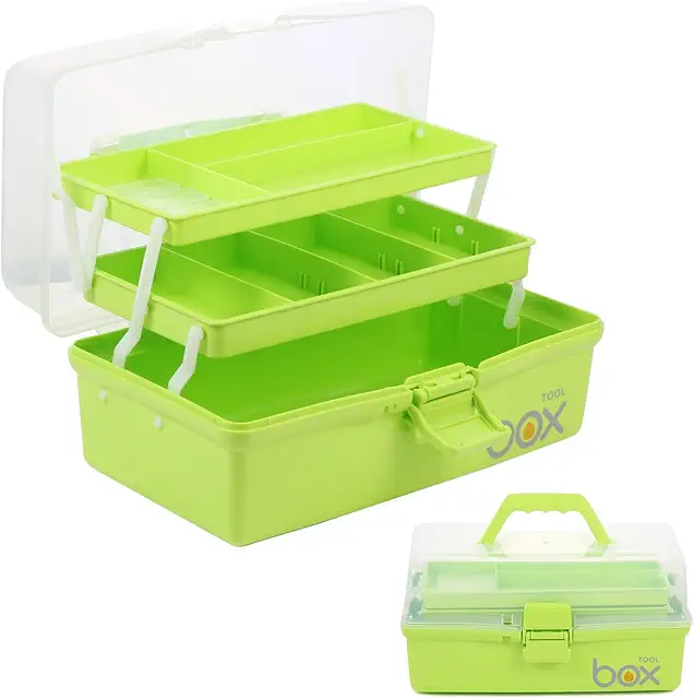 Boîte de Rangement Pliable en Plastique pour Couture et Outils (Vert 30cm)