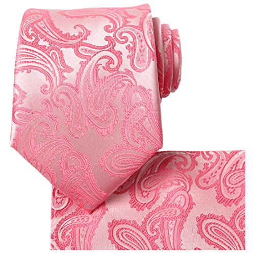 Image of KissTies Mens Paisley Tie And Pocket Square Necktie Sets