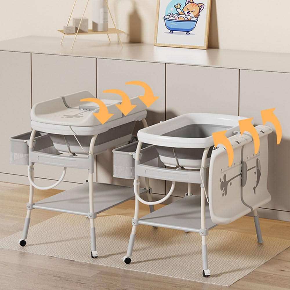 Baninni 2 in 1 Tavolo fasciatoio con bagno Ramona Grigio