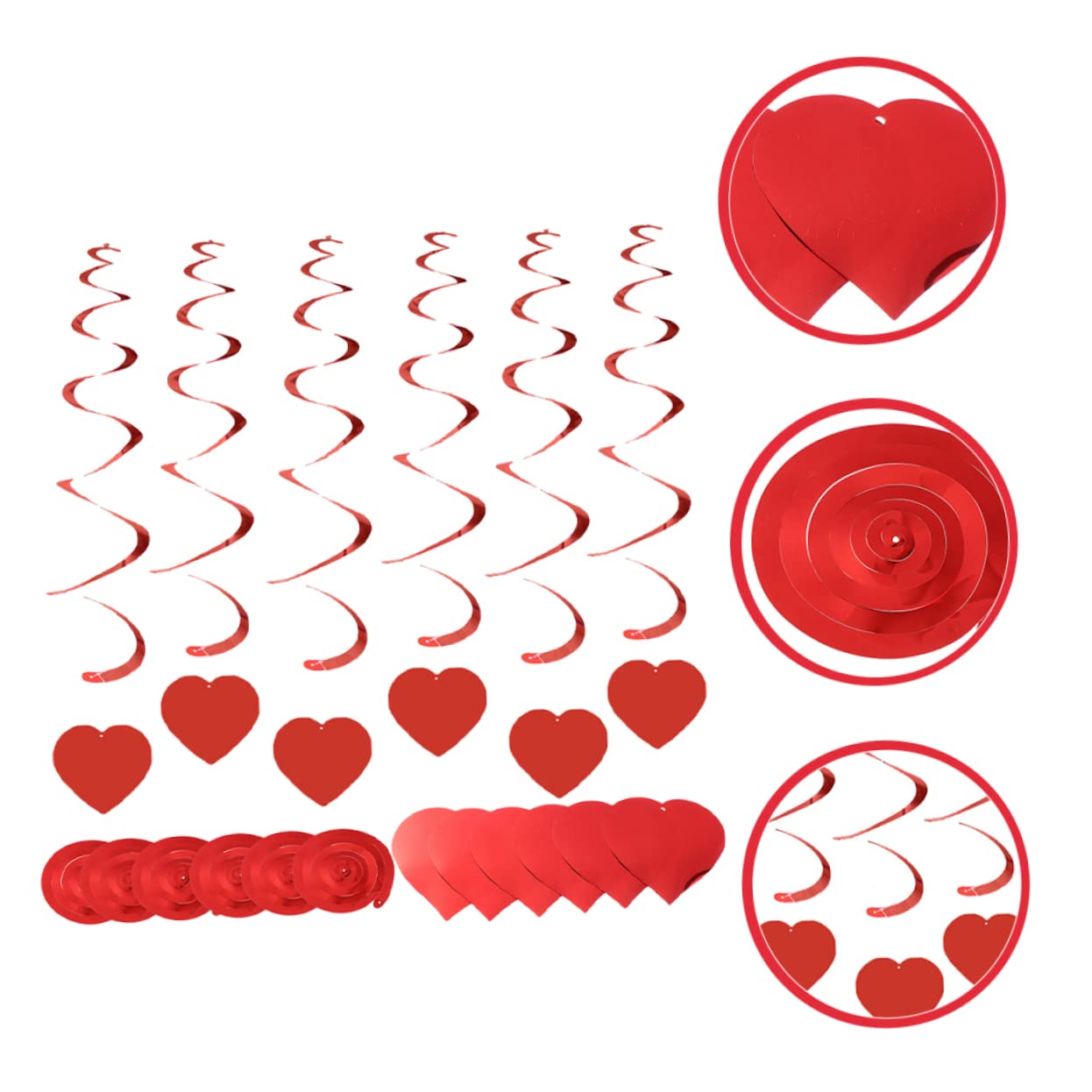 Abaodam 48stücke Teiliges Valentinstag Herz- Hängende Girlanden Für Romantische Feiern Langlebige Und Charmante Dekorationen Aus Hochwertigem Material Für Hochzeiten Und Partys