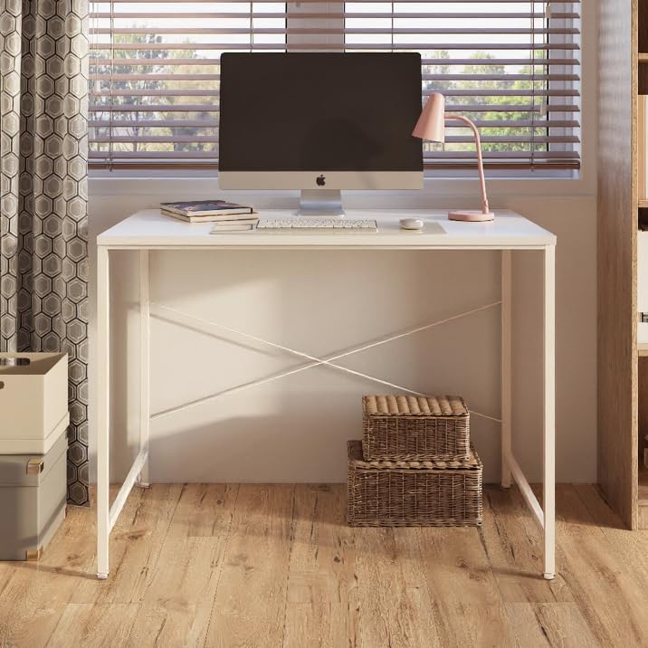 FURLAY Slate Office Desk and Study Table | Century Engineered Wood Desk for Adults & Students | 1 Year Warranty | DIY (White & White, 100 x 60 cm)-picture-15