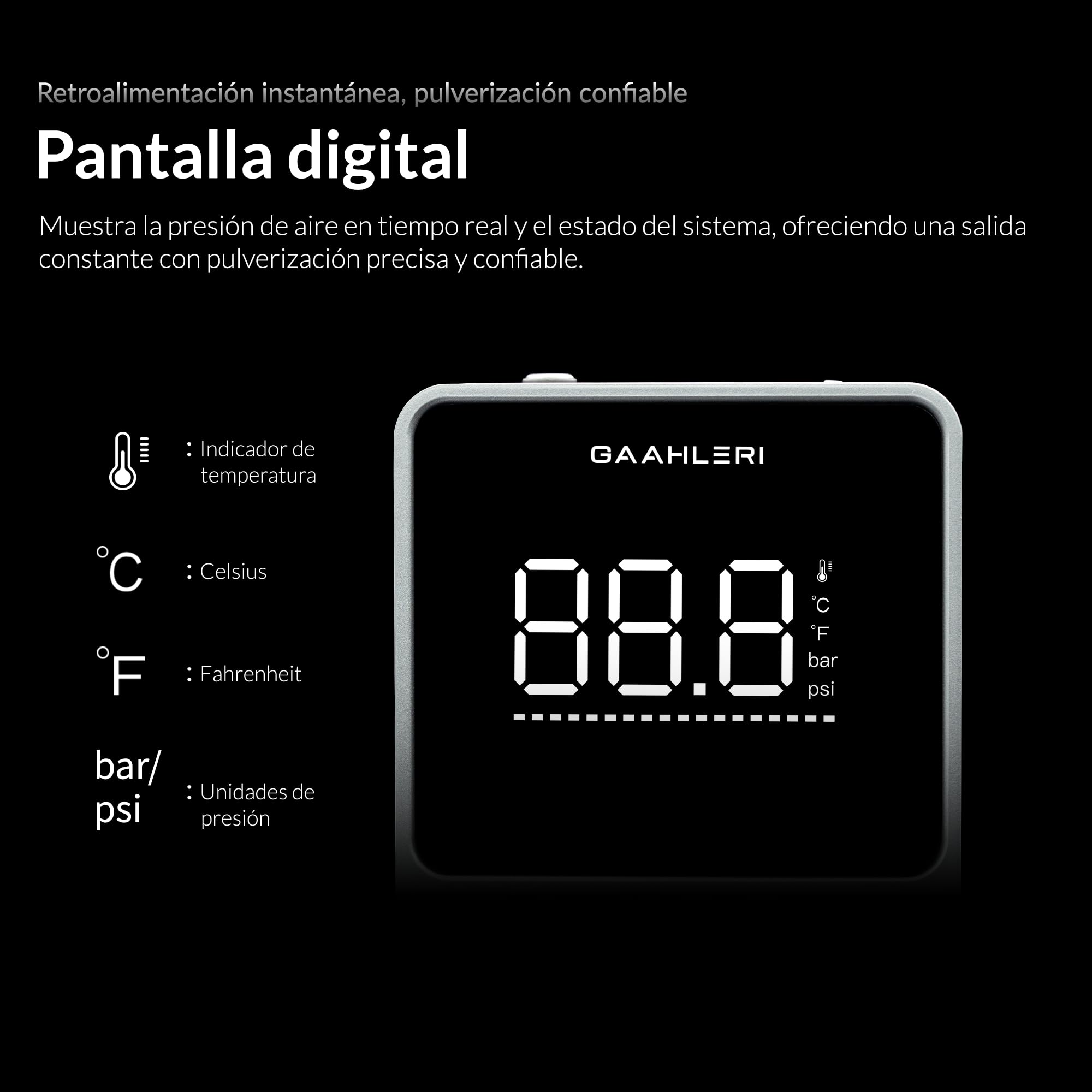 Gaahleri Aerógrafo , Turbox mini con GHAD-39, aerógrafo de doble acción y compresor de aire con control de aire de 18 niveles, ultra silencioso y conmutación de doble modo, multiescenario
