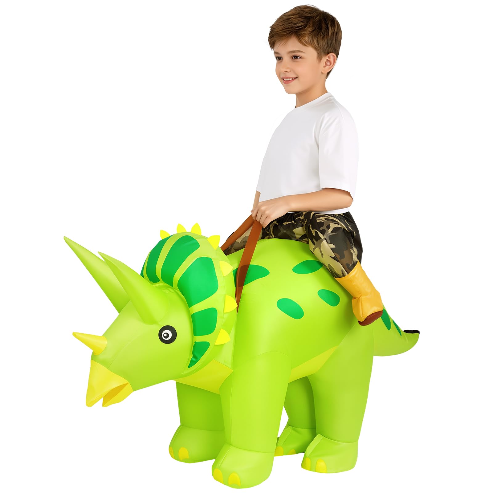 Alaoo Funny Inflatable Costume Blow up, Funny Inflatable Costume for Kids, Inflatables Triceratops Costumes with Inflation System Included for Halloween Christmas Cosplay Masquerade Party โ image 1