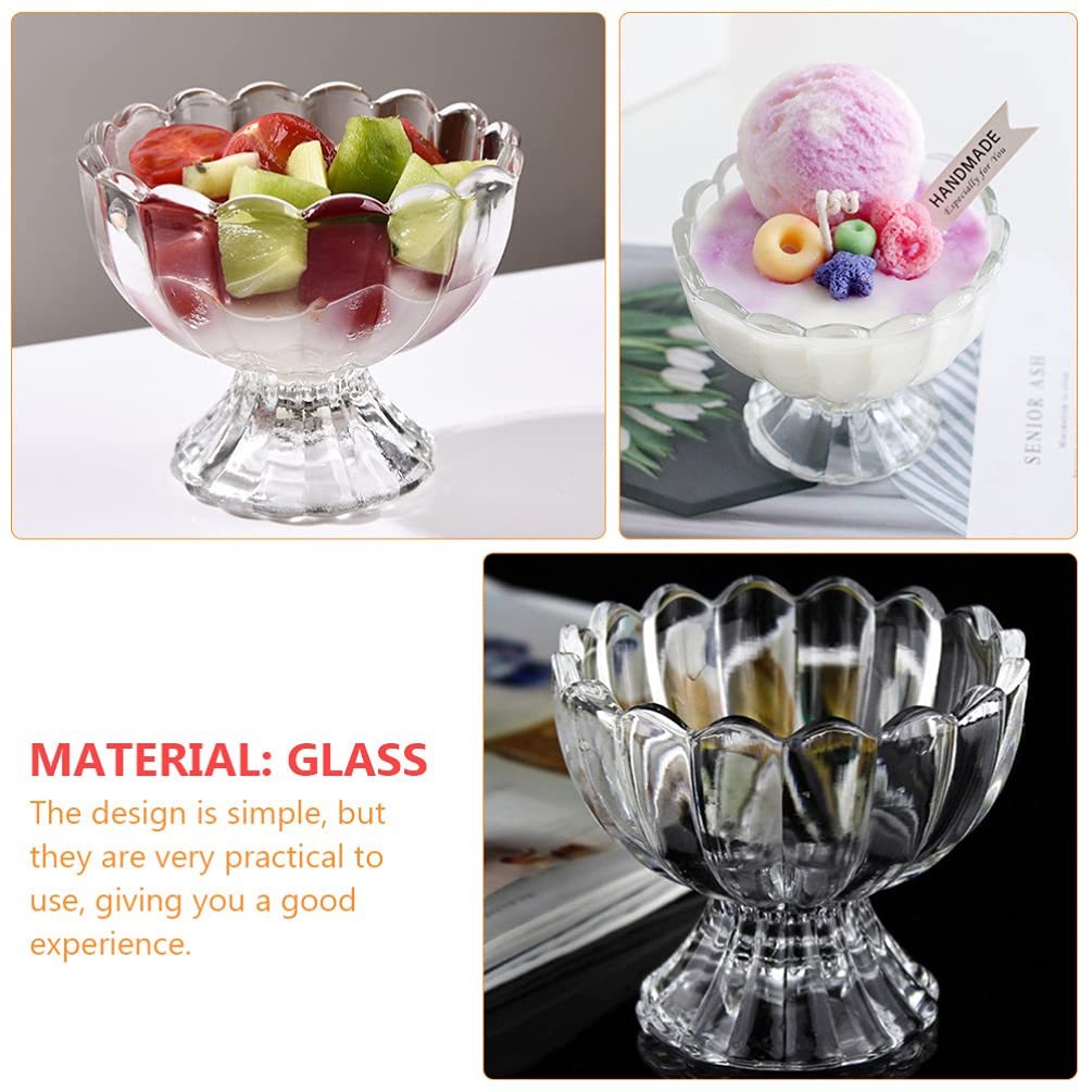 Lot De 2 Assiettes à Dessert Acrylique Transparentes Pour Glace, Soupe Ou Salade - 23x10x3,5 Cm