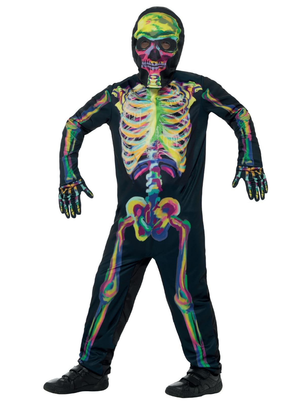 Smiffys Unisex Kids Dark Glow In The Skeleton Costume