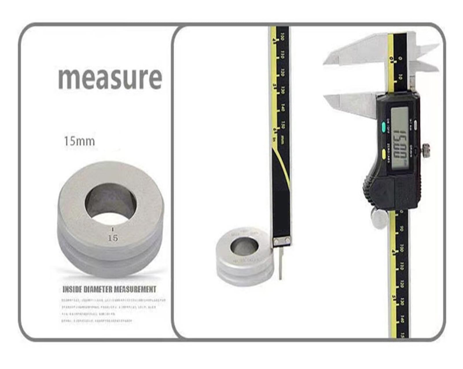 NURII Calibradores Vernier de Escala, calibrador Digital LCD 1/128 6in 8in 12in 150mm 200mm 300mm Calibre Herramientas de medición electrónica (Size : Digital 0-300mm)