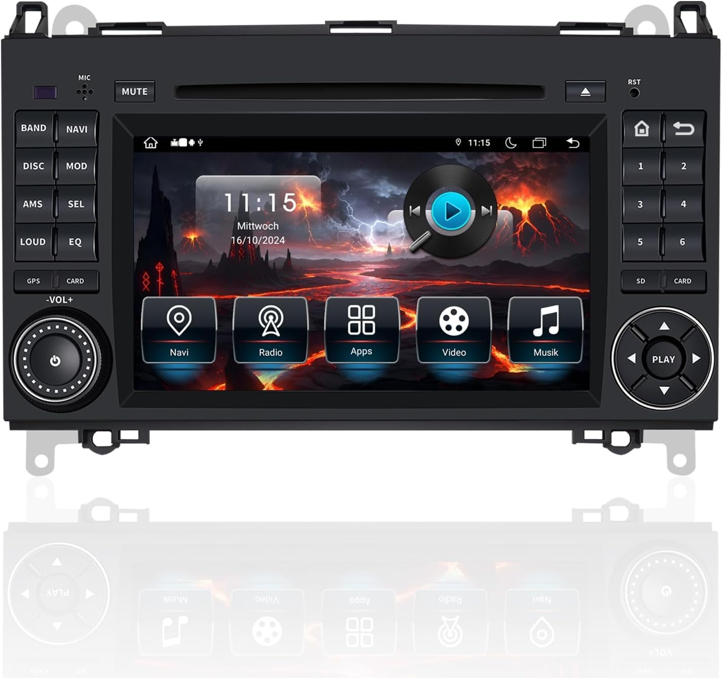 Autoradio für Mercedes Vito W639, Sprinter W906, A-Klasse W169, B-Klasse W245 – 2 DIN Radio mit CarPlay, DAB+, Navi, Bluetooth