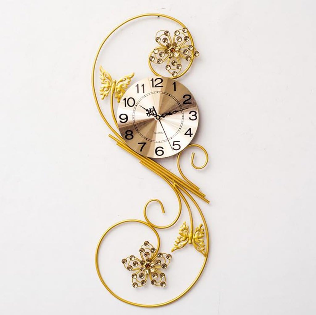 Fashion Watches And Clocks Wall Clock Living Room Simple Butterfly Pocket Watch European Style Mute Bedroom Clock ( Color : #2 )