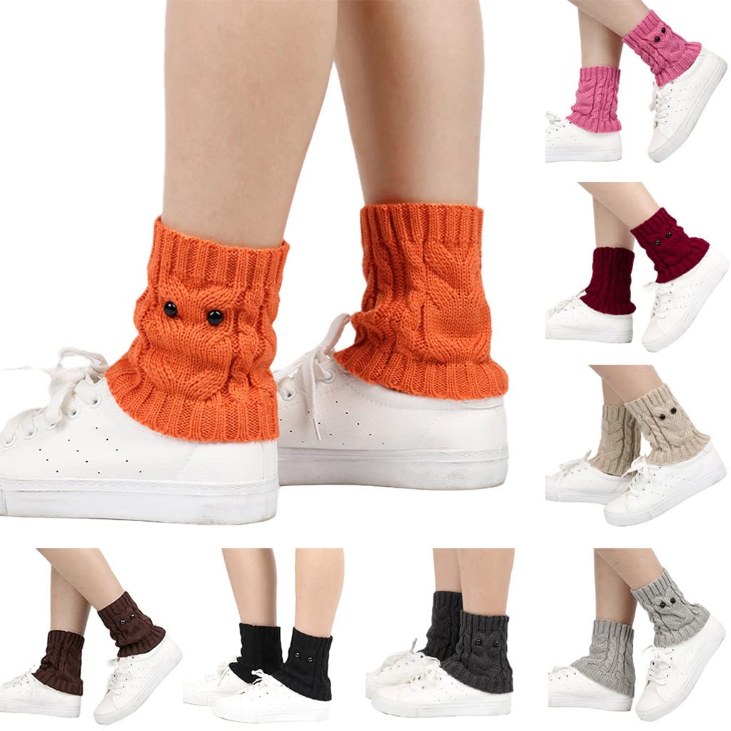 Women Winter Cable Knit Leg Warmers Boot Cuff Ankle Socks