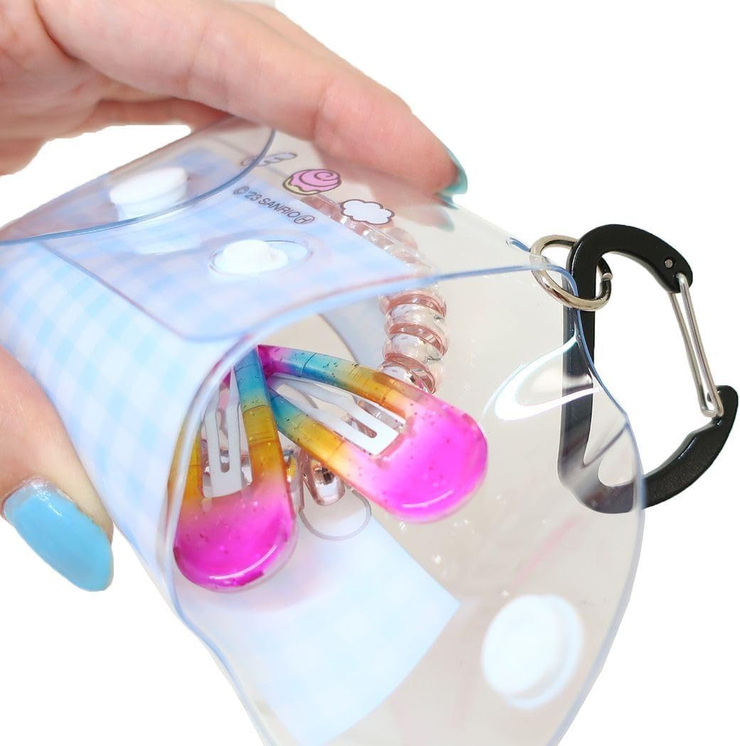 Sanrio Sanrio0083 Clear Multi Case, SS Size, Friends, Small Items, Includes Carabiner, Airpods Pro Case, Keys, Pass Case, Commuter Passes, Women's, Girls, Work, School, Adults, Children, Sanrio0083,
