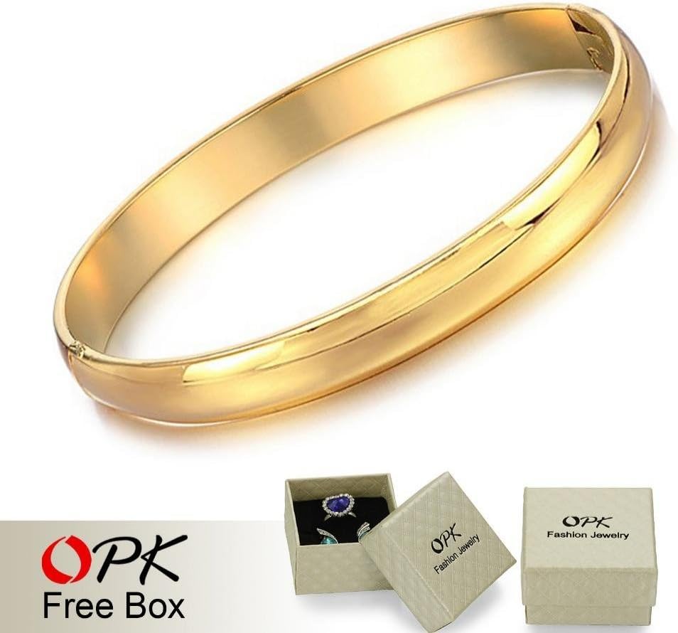 Fashion Stylish Wholesale Price Bridal Gold Bangle for women 18K Gold GP Cuff Bangle Anti-Allergy free shpping 117