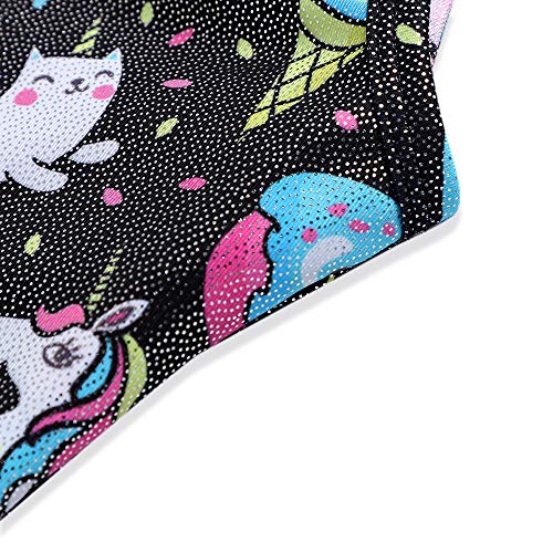 Image of HOZIY Gymnastics Leotards for Girls with Shorts Toddlers Biketards Rainbow Unicorn Dinosaur Mermaid Leopard Flower Galaxy