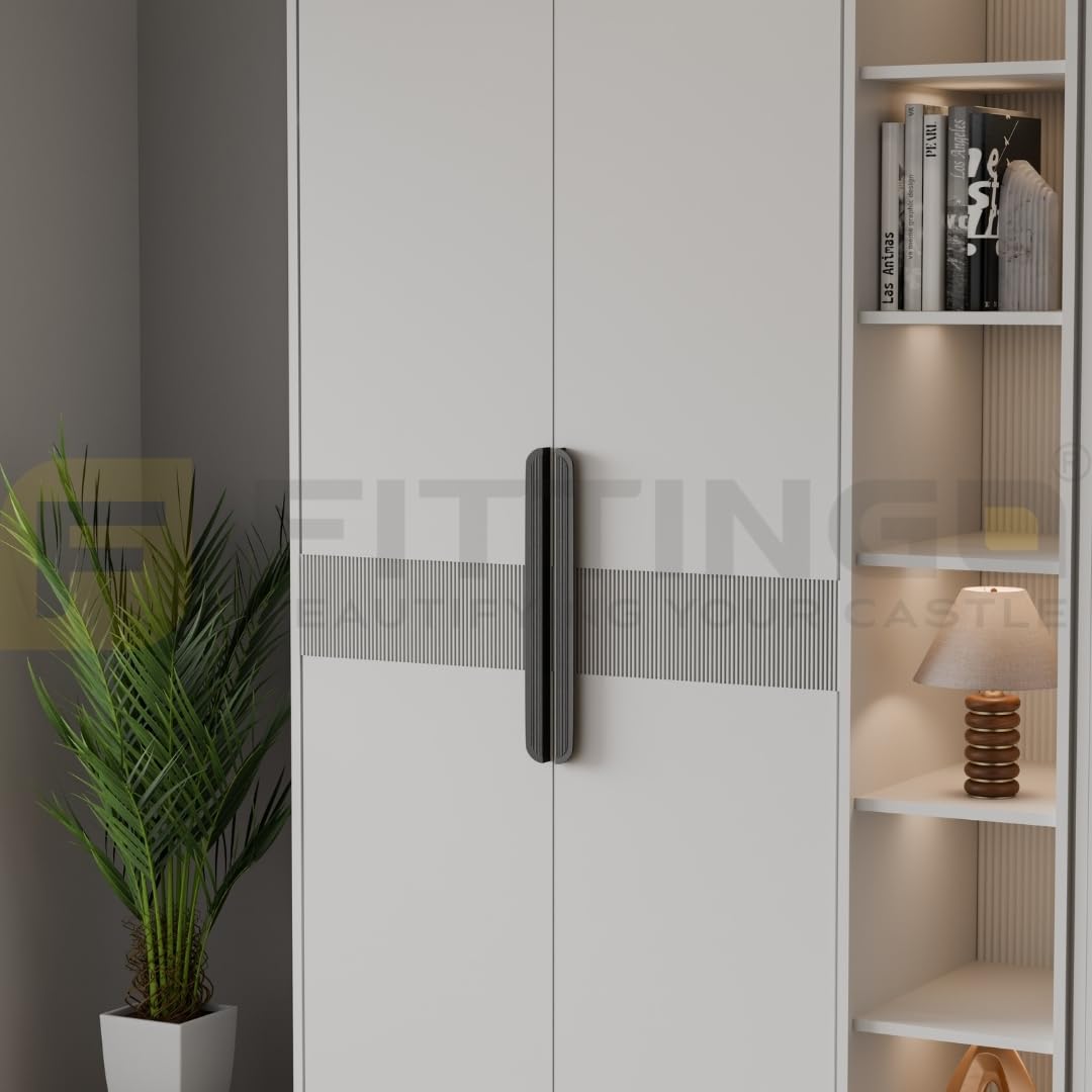 VEZEL 600mm Aluminium Wardrobe Handle, Silk Black, Pack 2 — Amazon image 7