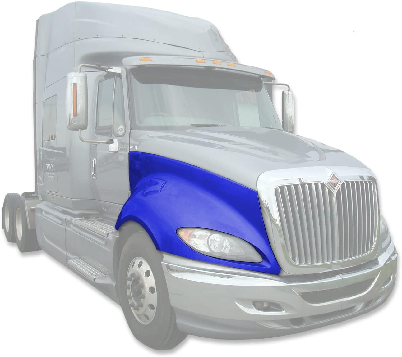 KOZAK Fiberglass Hood Fender Passenger Right Side Compatible with International Prostar 2006-2017 PLUS Logo, 2x 22" Windshield wipers, License Plate Frame and Vest