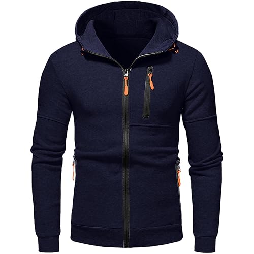 Work Jackets for Men,Hoodies for Men Zip up Hoodie Drawstring Casual Long Sleeve Pocket Hooded Sweatshirts
