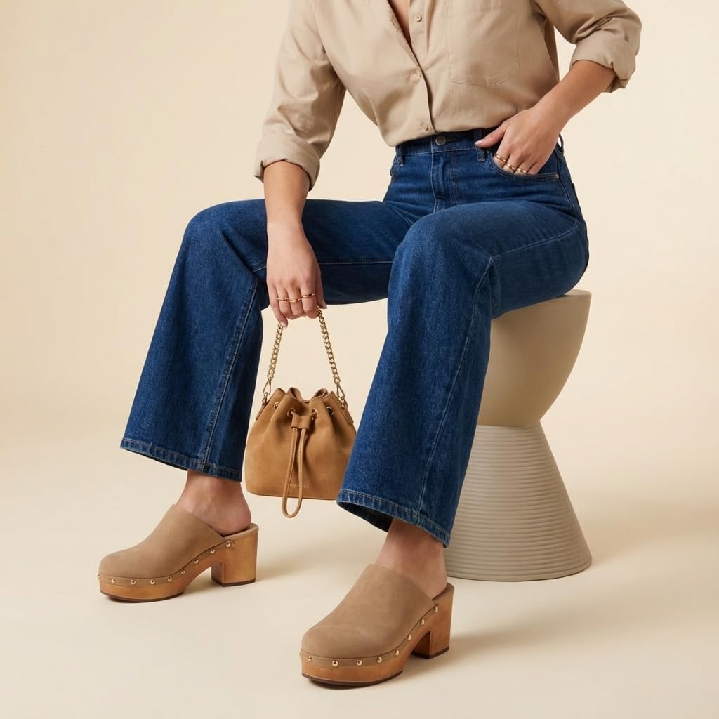 CUSHIONAIRE Women's Gibbons Faux Wood Clog with Memory Foam Padding, Wide Widths Available - Image 8