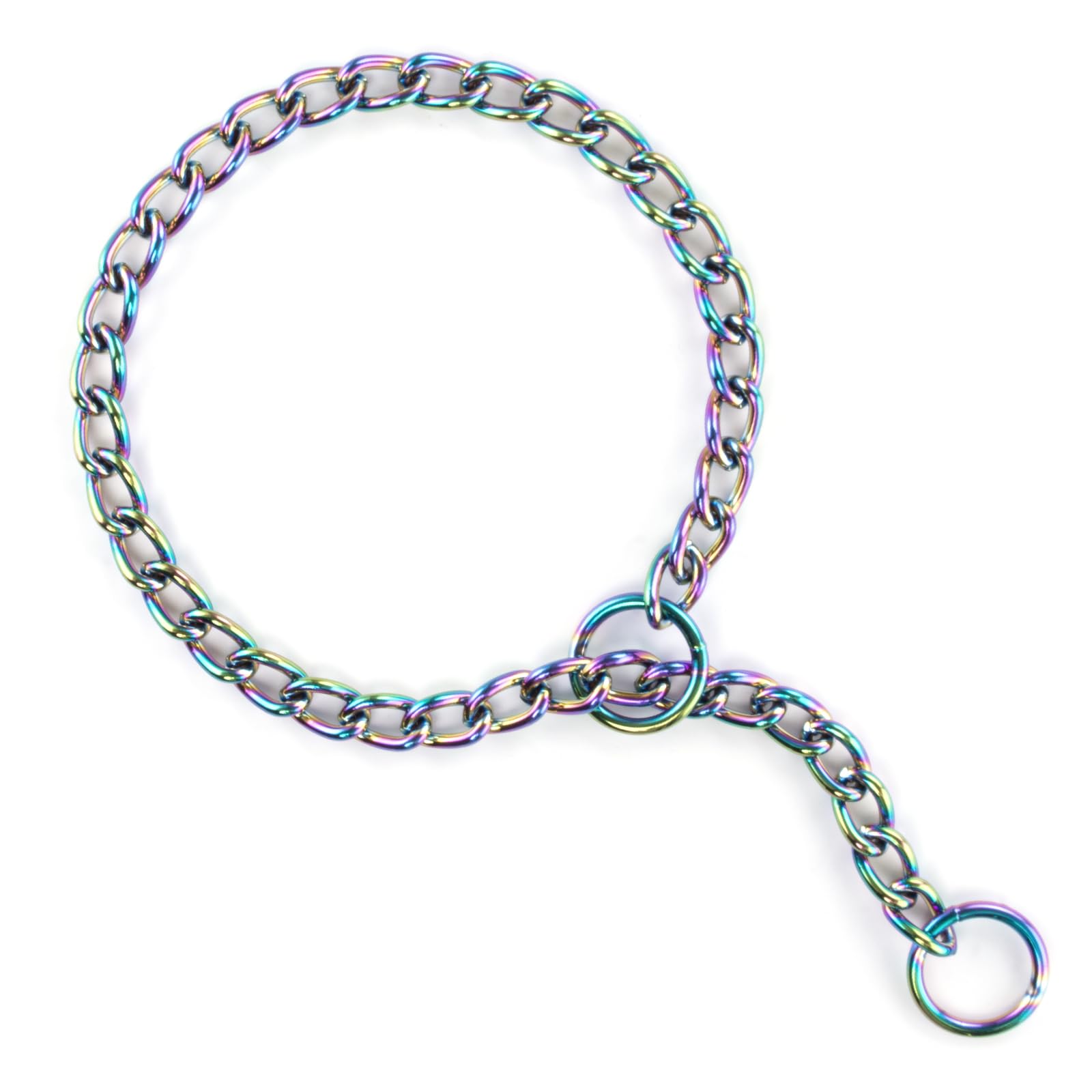 TSPRO Metal Dog Collar, Heavy Duty Dog Collars for Large Dogs, for Medium Dogs, Adjustable Durable Stainless Steel Chew Proof Dog Collar Dazzling Dog Necklace Collar (Sparkly, 4MM*20.5-23inches)