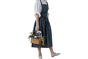 Cotton Pleated Apron: Retro-Inspired Pinafore for Versatile Home and Garden Use
