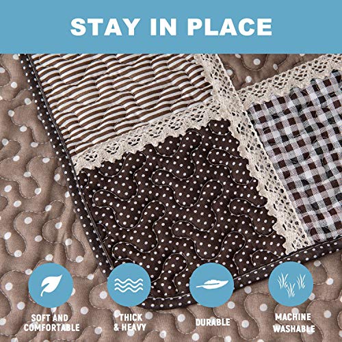 OstepDecor Couch Cover, Sofa Cover, Quilted Sectional Couch Covers, Cotton Sofa Slipcover for Dogs Cats Pet Love Seat Recliner Leather L Shaped, Armrest Backrest Cover, 36 x 63 Inches