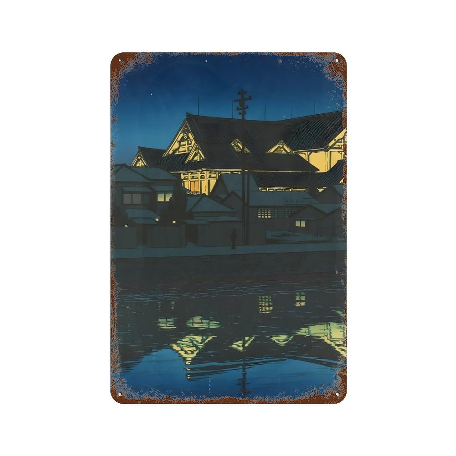 xiaoxiaoshen Hasui Kawase (30) Wall Decor Art Metal Tin Poster Modern Home Decor Art Home Bar Shop Decorations Vintage Sign 30x20cm