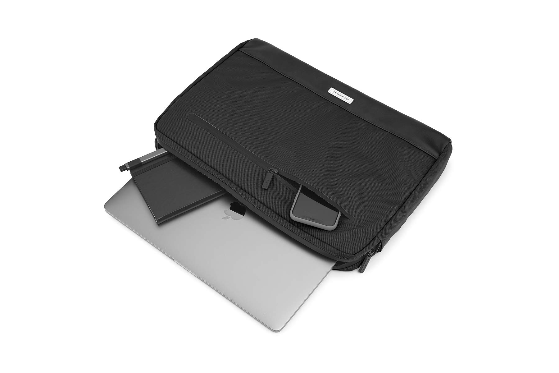 Moleskine Metro Device Bag Orizzontale Borsa Porta Pc per Laptop, Notebook, iPad e Tablet fino a 15'', Borsa a Tracolla Impermeabile, 40 x 29 x 6 cm, Nero