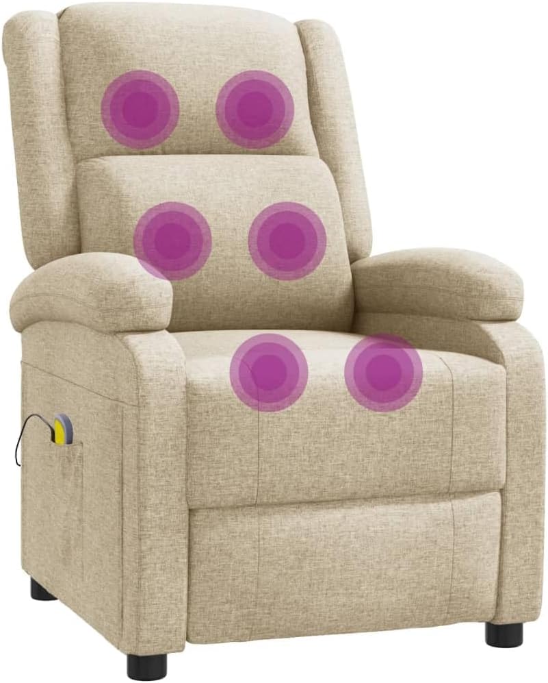 Diagram showing massage points on the vidaXL recliner chair