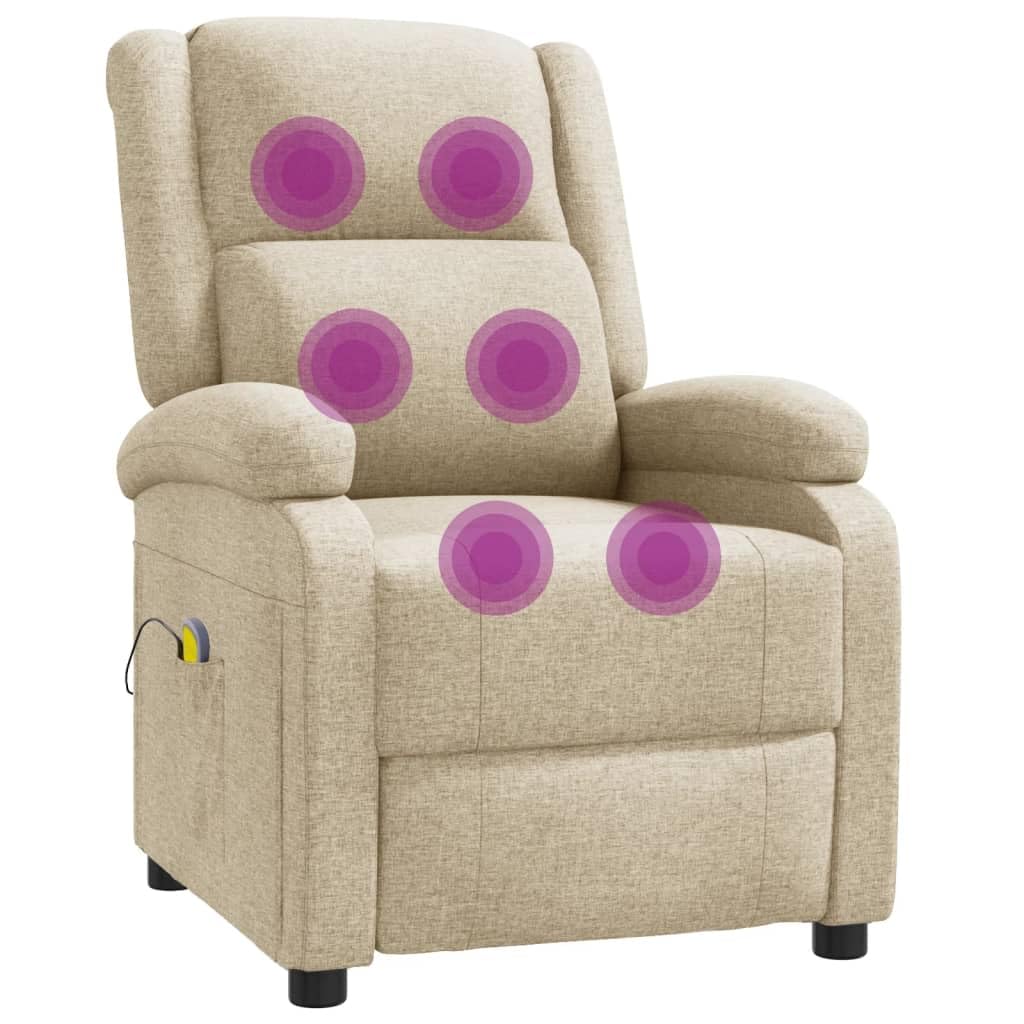 Willood Sillon Relax Reclinable Electrico Sillón de Masaje de Tela Color Crema
