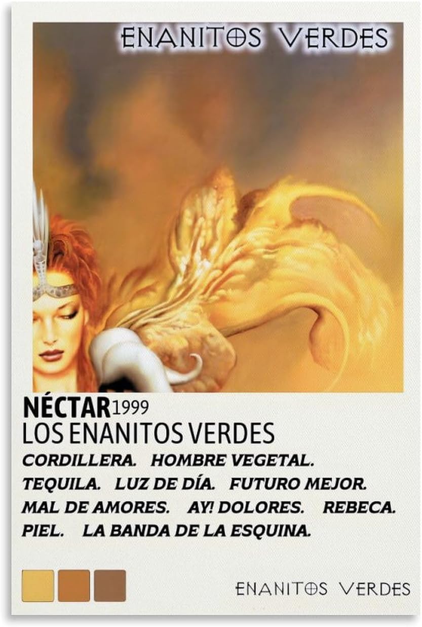 Los Enanitos Verdes NECTARAlbum Cover、Music Album Poster Decoration Painting Canvas Wall Poster And Art Picture Printing Modern Home Bedroom Decoration Poster20x30inch(50x75cm) Unframe-style