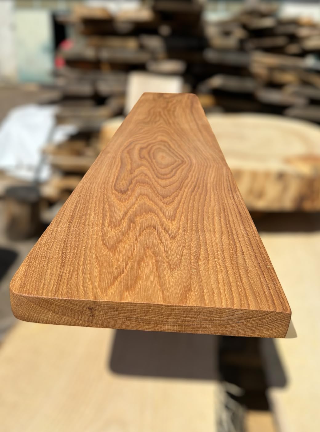 Davanzale in rovere massiccio con angoli arrotondati, 4 cm di spessore, scala oliata, angoli arrotondati, pannello in legno, tavola di quercia 110 x 20 cm)