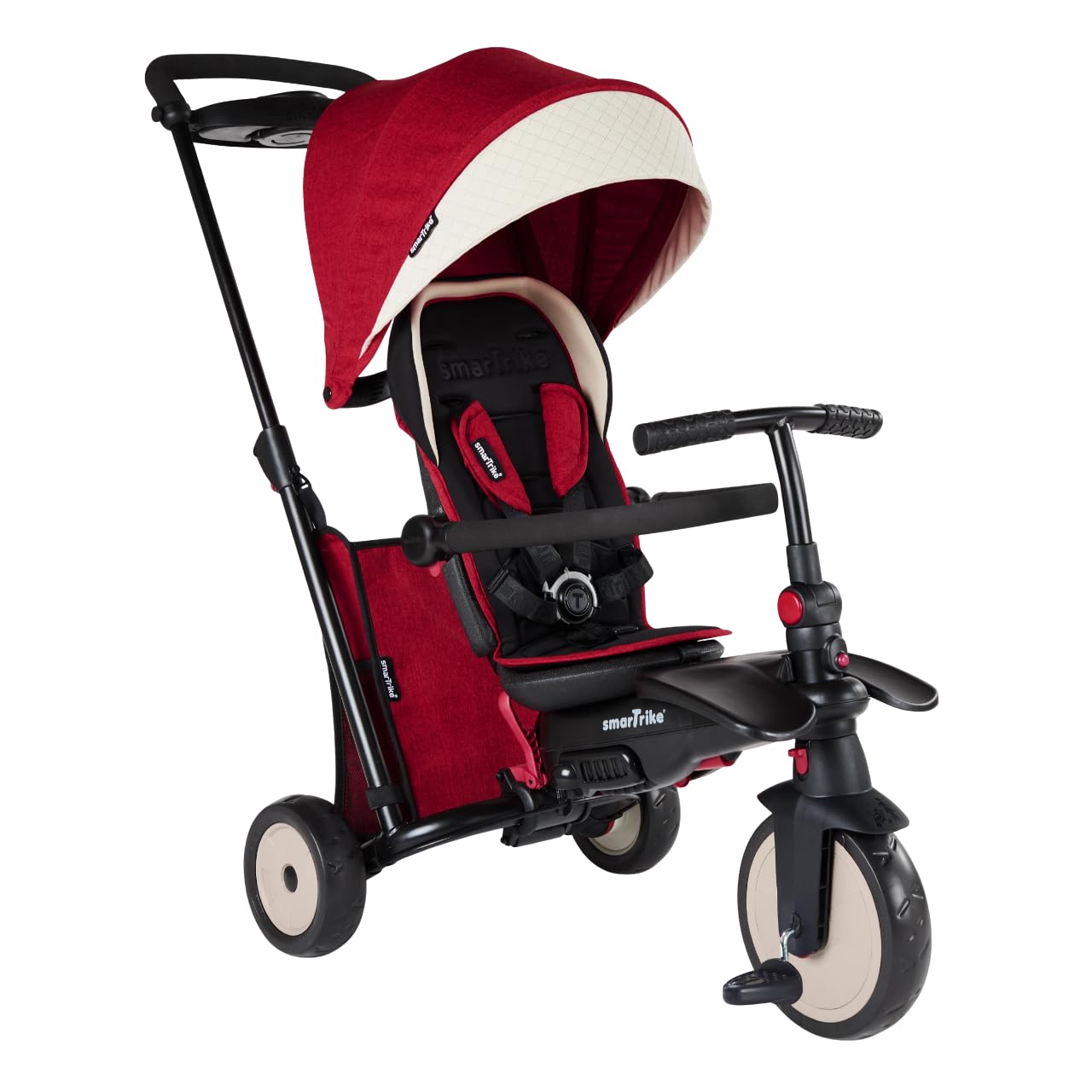 smarTrike STR5 triciclo pieghevole per bambini con certificazione passeggino per 1,​2,​3 anni, triciclo a più fasi 7 in 1 (rosso)
