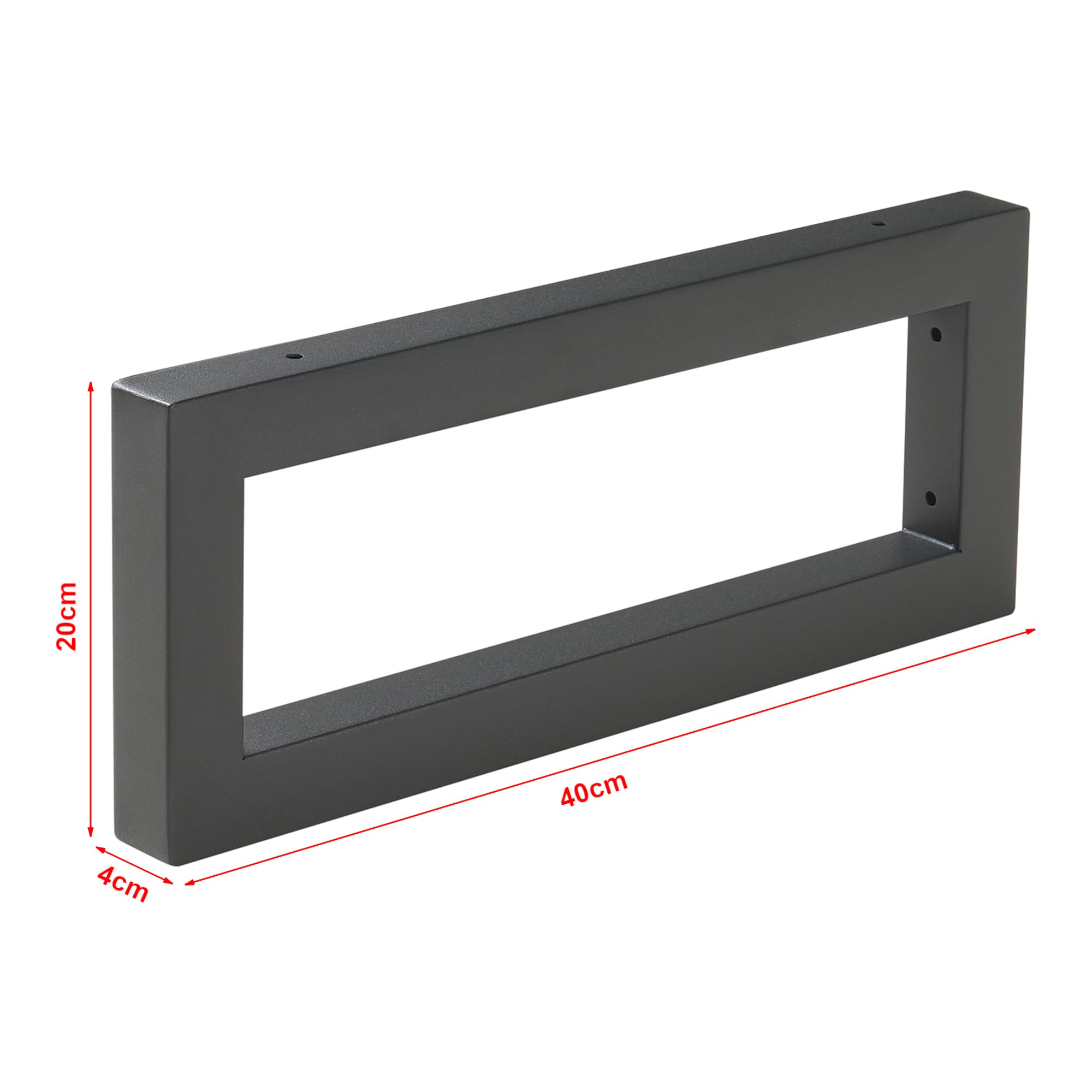 [en.casa] Set di 2 Supporti in Acciaio per Mobili 'Fai da Te' Montaggio a Parete Staffe per Mensole Piani di Appoggio Portasciugamani (LuxA) 40 x 20 cm - Nero